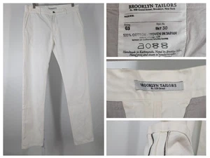 Jeans blancos de sarga con ribete japonés Brooklyn Tailors talla 3 32 32 - Imagen 1 de 9