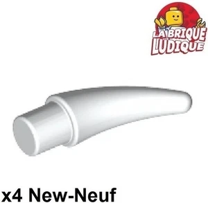 Lego 4X Corna Barb Piccola (Elmo Dente) Dente Bianco 53451 NUOVO - Picture 1 of 1
