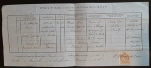 (GBR-914)GB 1865 "Extract of Death" document during Queen Victoria's reign - Picture 1 of 5