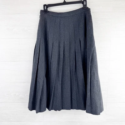 Falda midi vintage plisada acampanada de lana Burberry 12 Foto 1 de 4