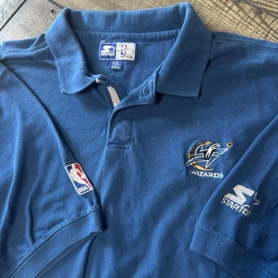 Vintage Starter Washington Wizards OG Throwback Logo Cotton Polo Shirt Men’s 2XL - Image 1 of 4