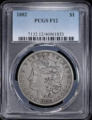 1882-P $1 Morgan Silver Dollar PCGS F 12 - Image 1 of 4