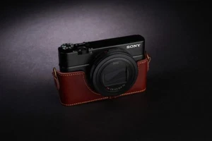 Real Leather Half Camera Case Bag Cover for SONY RX100 VII Mark VII M7 VI M6 - Picture 1 of 47