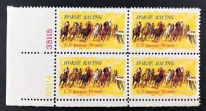 1974 Horse Racing Kentucky Derby 10 Cent 10c Stamp Block of 4 Scott #1528 - Picture 1 of 5