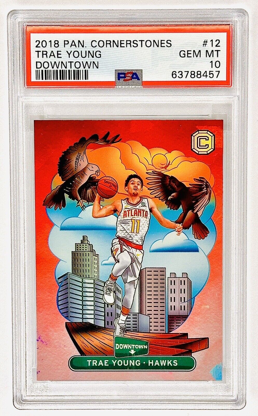 2018-19 Cornerstones TRAE YOUNG Downtown RC Case Hit #12 PSA 10 Gem SSP