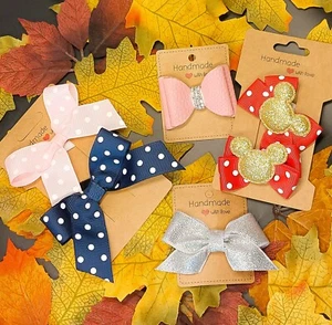 6er Set Schleifen, Kinderschleifen, Haarschmuck, Haarbänder, Gummibänder Set - Bild 1 von 3