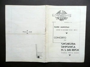 Opuscolo Società Amici della Musica Modena Concerto Orchestra N.S. Reich 1933 - Foto 1 di 1