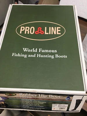 Pro Line Rubber Hip Boot, Open Box, Size 7 Men's # 2011, Brown, Black Knee Pads - Image 1 of 4