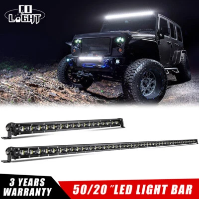 Roof 50''inch+20"LED Light Bar 6D Slim for Jeep Wrangler JK 07-15 Bumper grille - Image 1 of 4
