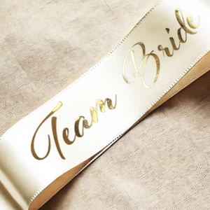 Team Bride Cream sash and gold sash Party Decoration Personalise - Bild 1 von 96
