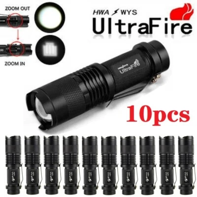 10PCS Ultrafire Taktische Taschenlampe T6 LED 14500 / AA 50000LM Lampenlicht