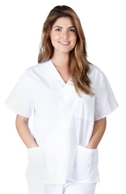 Natural Uniforms Scrub Top Unisex Medical V-Neck Top for Men and Women CHK101 - Image 1 of 4