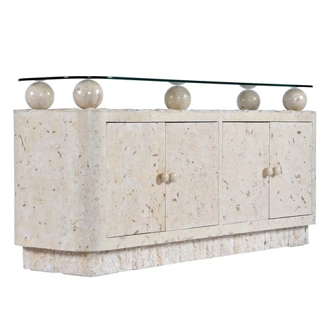 Postmodern Tessellated Mactan Stone Credenza Cover