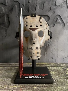 Friday the 13th Jason Voorhees Maske Teil 7 Die neue Blutanzeige Ständer Zelt - Bild 1 von 12