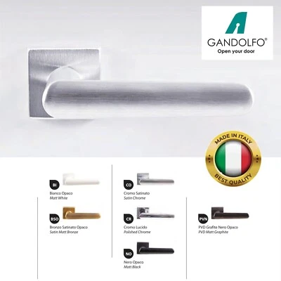 Coppia maniglie maniglia per porte interne modello LAURA in zama design moderno - Immagine 1 di 2