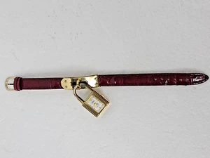 Vintage GALAXIE By Elgin Square Lock Watch Red Faux Leather 21mm New Battery - Picture 1 of 7