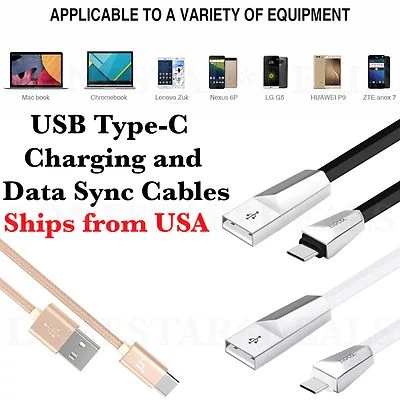 Lot USB Type C Data Charger Charging Cable Cord for Samsung Galaxy S8/Plus LG G6 - Image 1 of 4