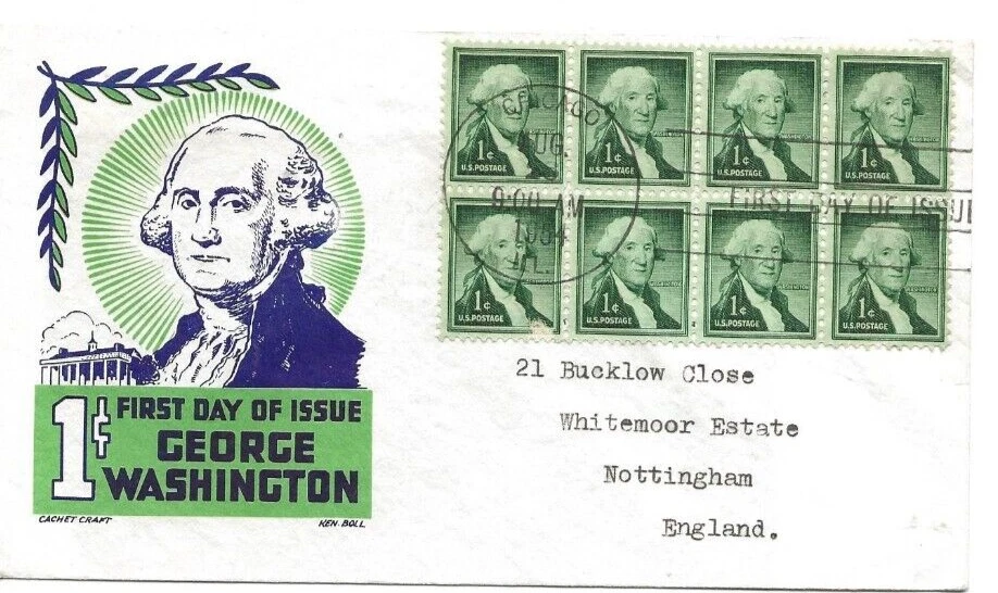 United States Comm/FDC - George Washington  - 1954 (27) - Image 1 of 1