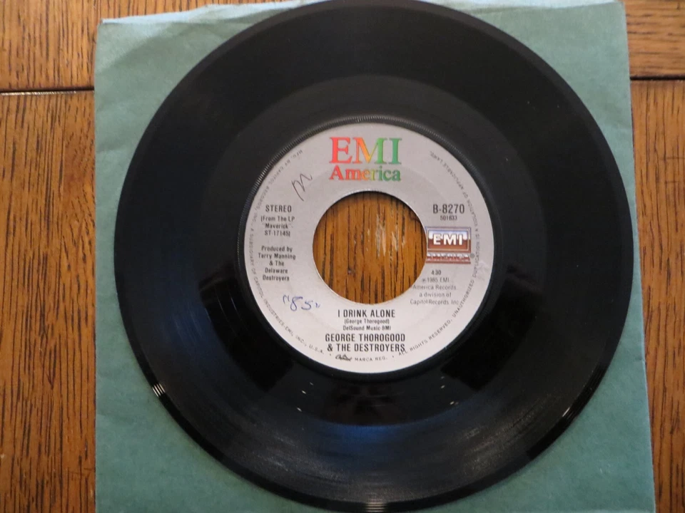 George Thorogood – Willie And The Hand Jive / I Drink Alone - 1980 7" Single VG+ - Image 1 of 2