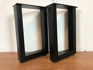 Metal square rectangular dining table bench base legs modern contemporary - Picture 1 of 3