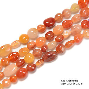 Multi Gemstone Crystal Pebble Nugget Beads 6x8mm 15.5'' Strand Red Aventurine