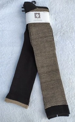 NUEVO CON ETIQUETAS ~ ANNE KLEIN ~ 2pr Calcetines hasta la rodilla para mujer ~ Combo negro y tostado ~ Talla 9-11 Foto 1 de 4