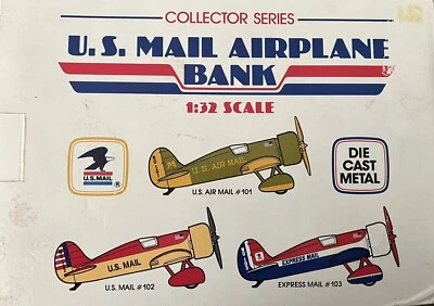 1991 Collector Series US Mail Airplane Diecast Bank Model # 101 with COA NIB - Image 1 of 4