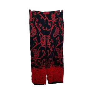 Women’s Size 12 Pants Positive Attitude Black and Red Straight Leg Lightweight - Picture 1 of 7