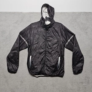 ZYIA ACTIVE Windbreaker Rain Jacket Women's XL Black Camo Hooded Full Zip - Picture 1 of 20