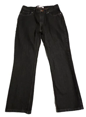 Pantalones de mezclilla Lee negros ajustados cintura ajustable pierna recta talla 16 para niños Foto 1 de 4