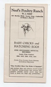 Original 1920s Advertising Brochure for Neef's Poultry Ranch Santa Cruz CA - Picture 1 of 3