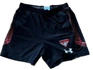 AFL 2021 Training Shorts Essendon Bombers MENS LARGE UNDER ARMOUR Player Issue - Picture 1 of 12