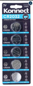 5x Konnect Cr2032 Lithium Button Battery 3v Watches Car Keys LED Flashlight 