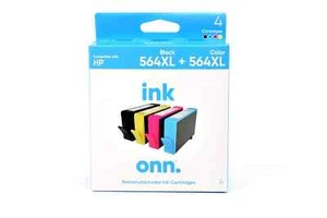 Onn.  HP 564XL Black & Color Ink Cartridges, 4Pk - Picture 1 of 1