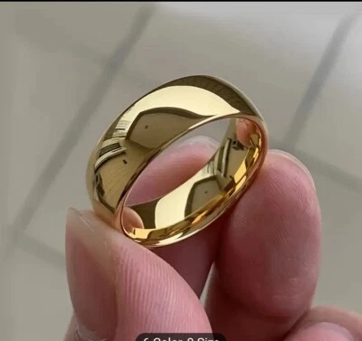 Anillo de titanio chapado en oro de 24 quilates PANASH de moda para hombre 12#- duradero, pulido... Foto 1 de 3