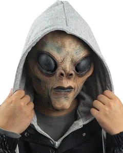 Halloween Alien Mask ET Dress up Latex Full Head Scary Horror Extraterrestrial - Picture 1 of 11
