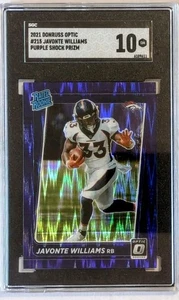 2021 Donruss Optic JAVONTE WILLIAMS RC Purple Shock Prizm Rated Rookie SGC 10 - Picture 1 of 2