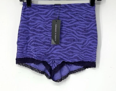 Pantalones Cortos para Dormir Savage X Fenty Nuevos con Etiquetas Púrpura Abrazo Ajustado Caviar Talla Pequeña Encaje Íntimo Foto 1 de 4
