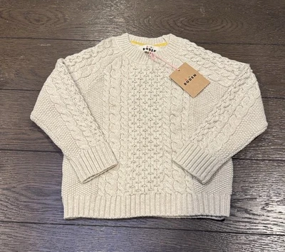 Мини Boden мальчиков кабель трикотажа Crewneck свитер шерстяная смесь классический размер 4-5Y новый с Ярлыками - Изображение 1 из 4