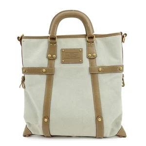 Louis Vuitton Antigua Poaplum GM Canvas Leather Tote Bag M48831 Auth Used F/S - Picture 1 of 24
