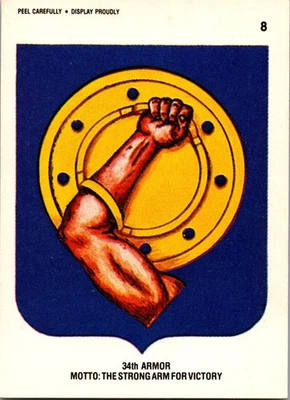 1991 Topps Desert Storm - Stickers - #8 34th Armor Motto - Image 1 of 2