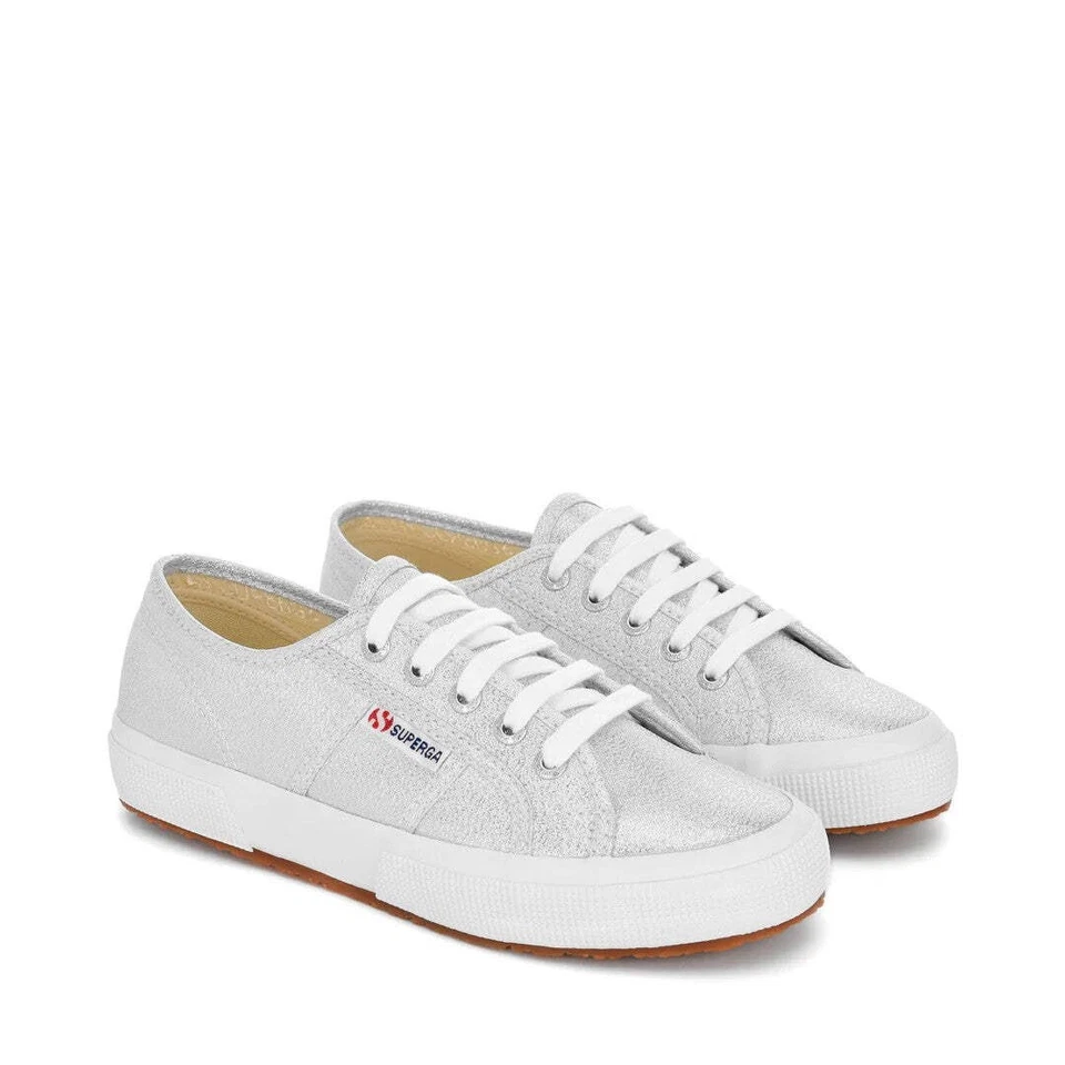 Superga scarpa donna Sneakers Superga Grigio Argento con Tomaia Lamé Luminoso - Immagine 1 di 1