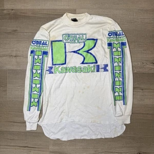 Vintage 80s Kawasaki O'Neal Cool Lite Ultra Lite Motocross Jersey Jeff Ward Sz M - Picture 1 of 19
