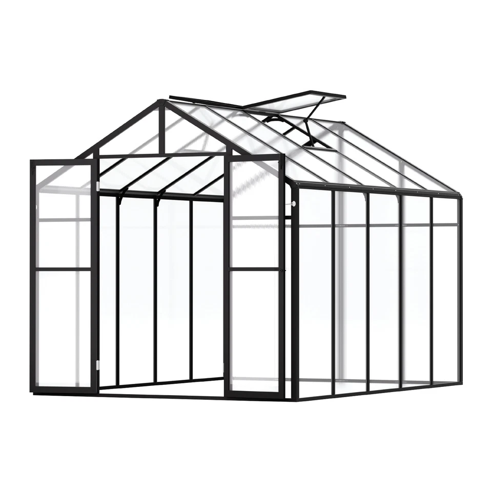 Polycarbonate Greenhouse Walk-in 8 x 10 ft Heavy Duty Green House Outdoor Garden - Image 1 of 4
