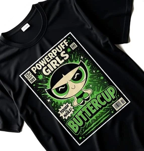 Powerpuff Girls T-Shirt Pop Style Buttercup 90s Cartoon Nostalgia Pop S–4XL - Picture 1 of 4