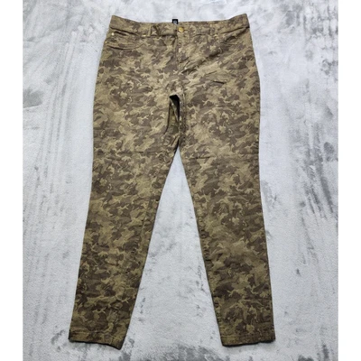 Pantalones de mezclilla para mujer INC International Concepts 16 verde tostado camuflaje pierna ajustada jegging  Foto 1 de 4