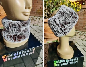 SCALDATESTA SCALDACOLLO Morbido Caldo Elasticizzato Pelliccia Tricot Lapin Rex - Foto 1 di 9