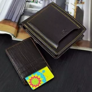 Fashion Men's Bifold Leather Wallet ID Credit Card Holder Billfold Purse Clutch - Picture 1 of 21