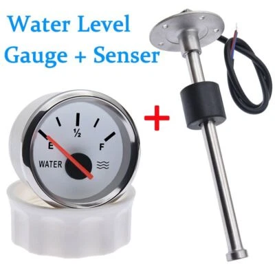 Water Level Gauge Sensor Stainless Steel Fuel Tank Meter Indicator Red Backlight - Image 1 of 4