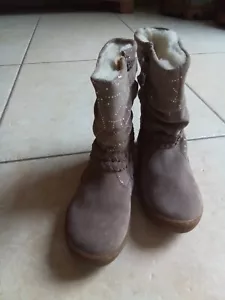 Bottines Fourrées Shoot Pom de Pom D'Api cuir en 29 Boots chaussures fille neuf - Picture 1 of 14
